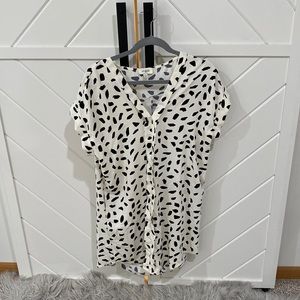 Animal print shirt dress